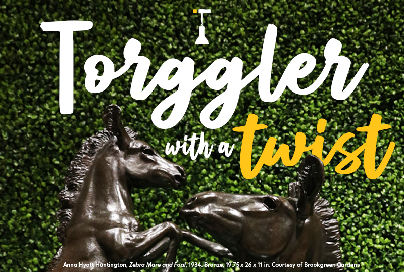 Torggler with a twist with Anna Hyatt Huntington Zebra and foal, Torggler Fine Arts Center