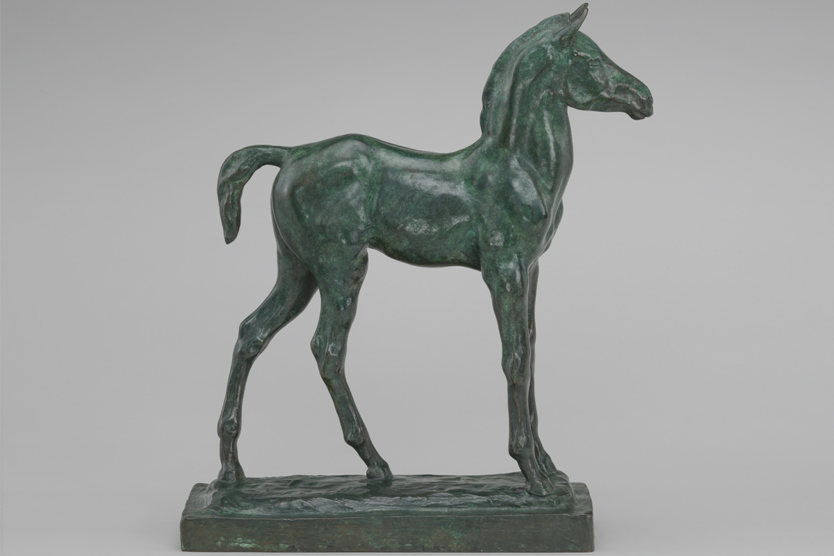 bronze sculpture of a colt