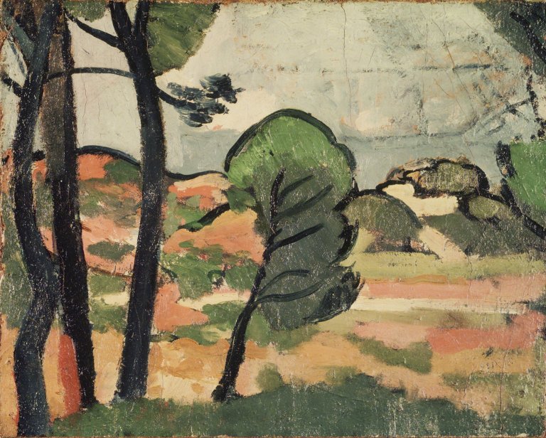Derain Image Credit: André Derain, (French, 1880 -1954), Landscape in Provence (Paysage de Provence) (detail), ca. 1908. Oil on canvas, 12.69 x 16 in. Brooklyn Museum,  Anonymous gift.