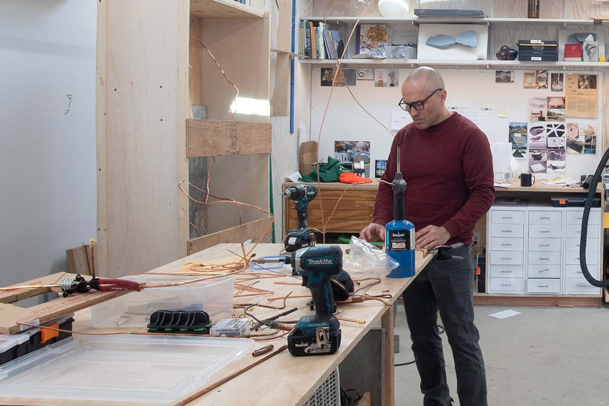 Artist William Lamson in his studio.