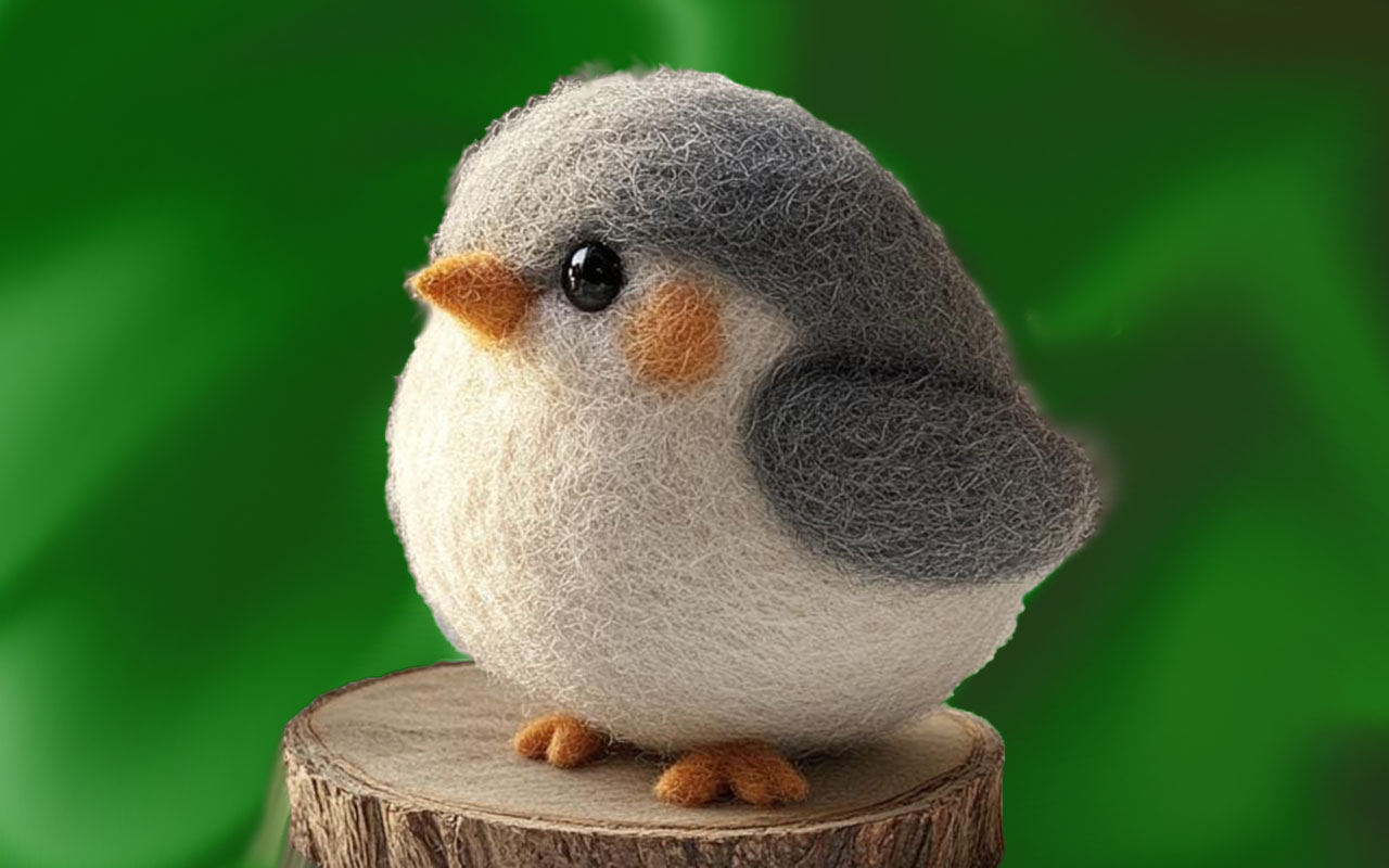 Cute needle felted birds