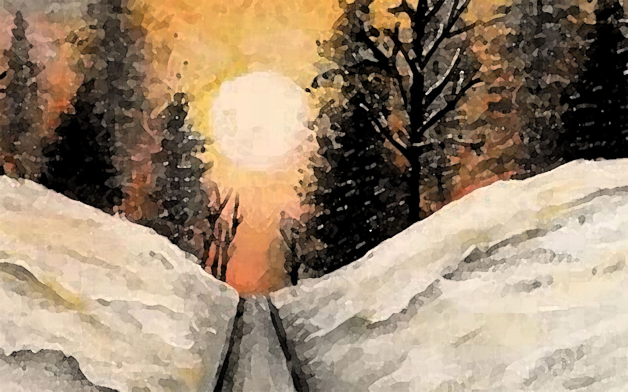 One point perspective painting