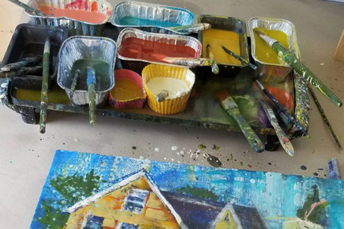 colorful waxes in baking trays