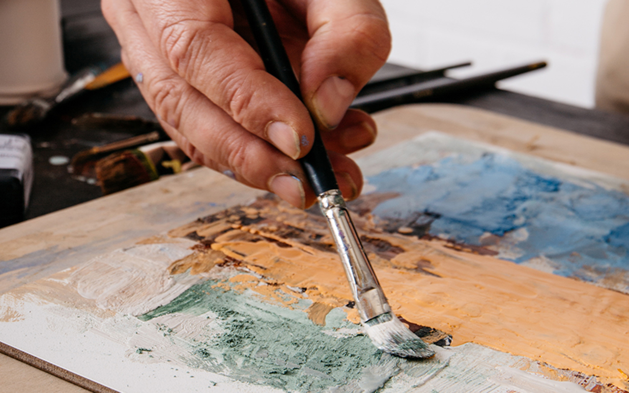 A stained glass humming bird