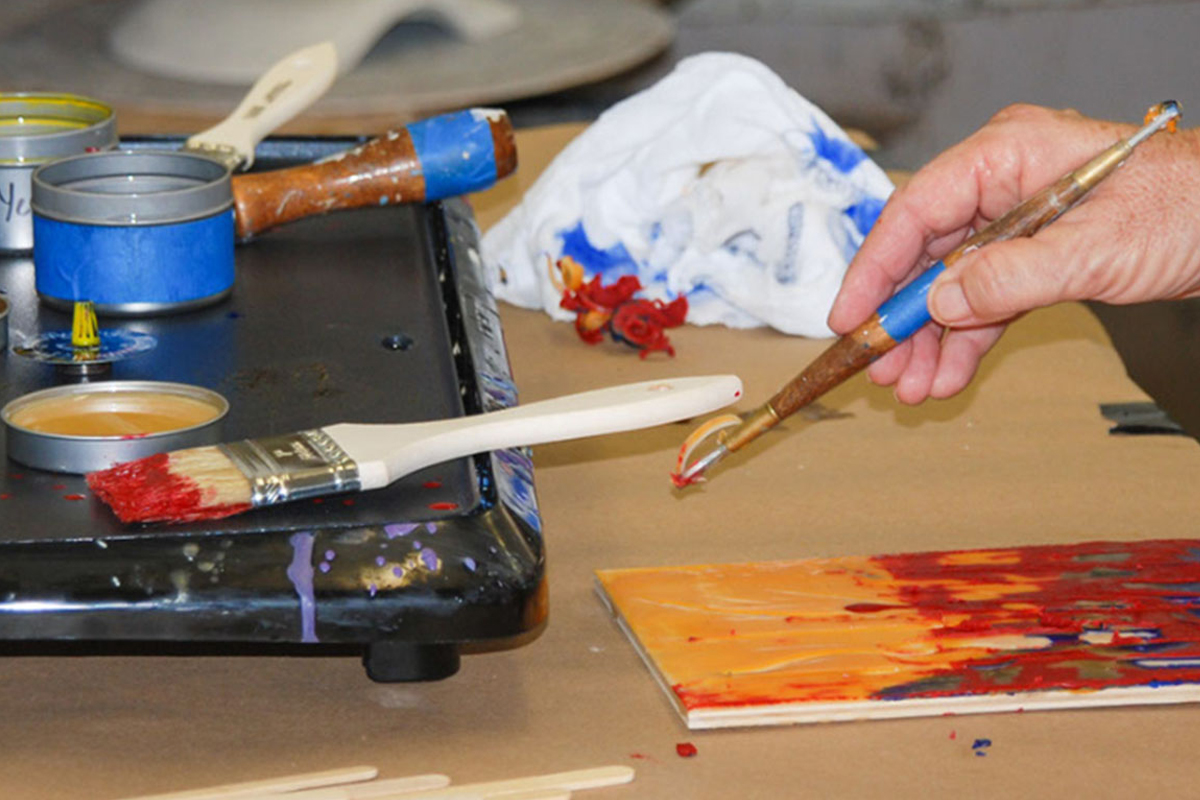 Painting supplies and wax