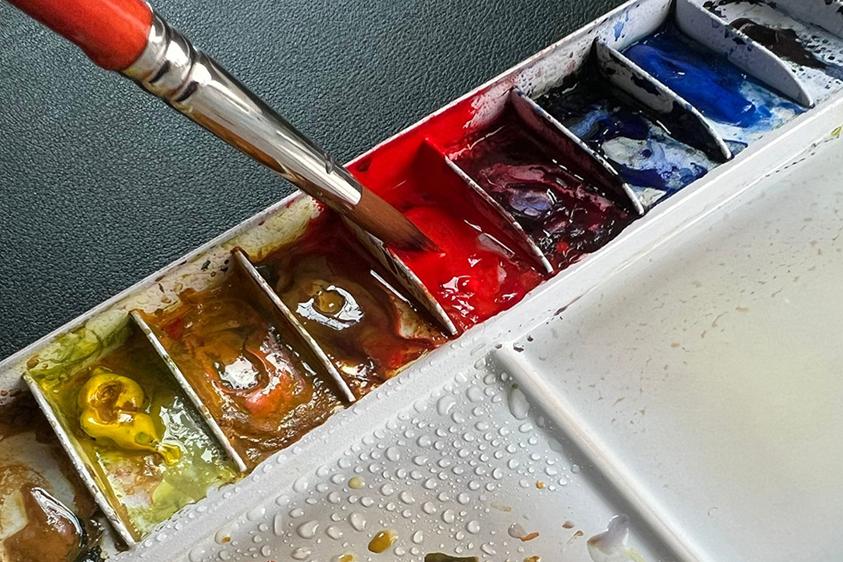 A case of watercolors